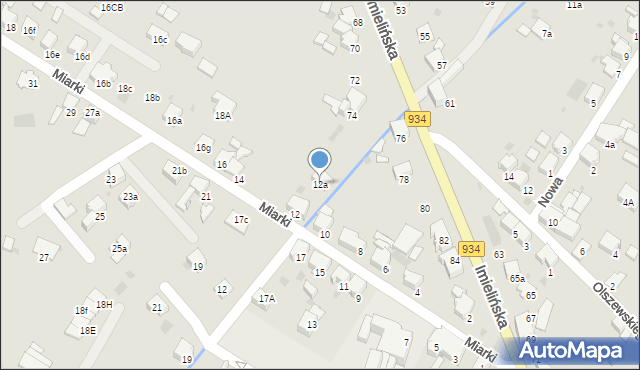 Imielin, Miarki Karola, 12a, mapa Imielin