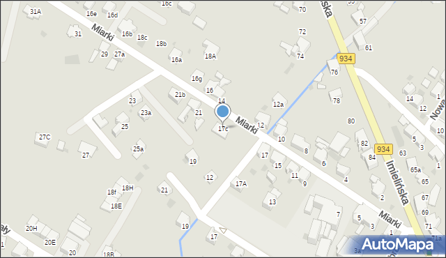 Imielin, Miarki Karola, 17c, mapa Imielin