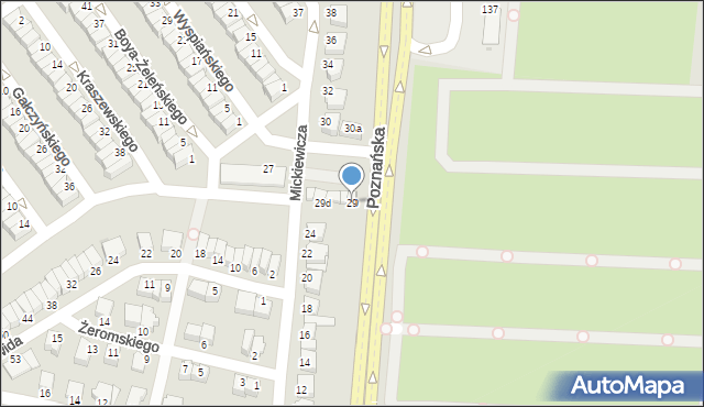 Inowrocław, Mickiewicza Adama, 29, mapa Inowrocławia