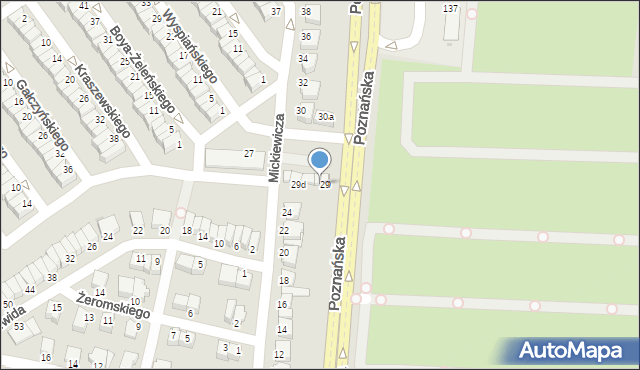 Inowrocław, Mickiewicza Adama, 29a, mapa Inowrocławia