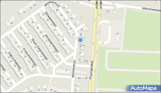 Inowrocław, Mickiewicza Adama, 34, mapa Inowrocławia