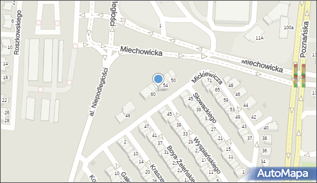 Inowrocław, Mickiewicza Adama, 58, mapa Inowrocławia