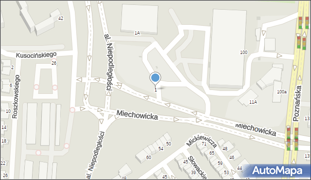 Inowrocław, Miechowicka, 1, mapa Inowrocławia
