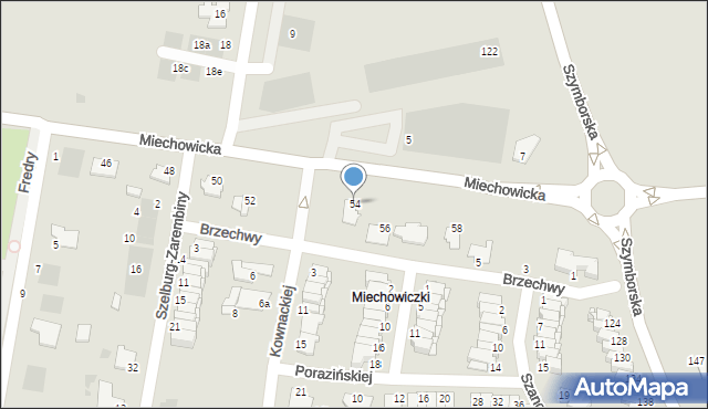 Inowrocław, Miechowicka, 54, mapa Inowrocławia