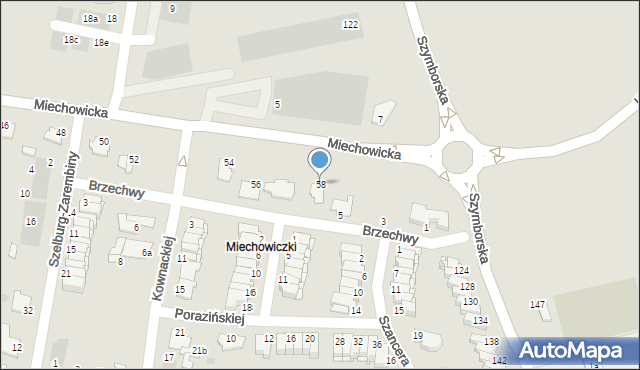 Inowrocław, Miechowicka, 58, mapa Inowrocławia