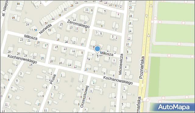 Inowrocław, Miłosza Czesława, 5, mapa Inowrocławia