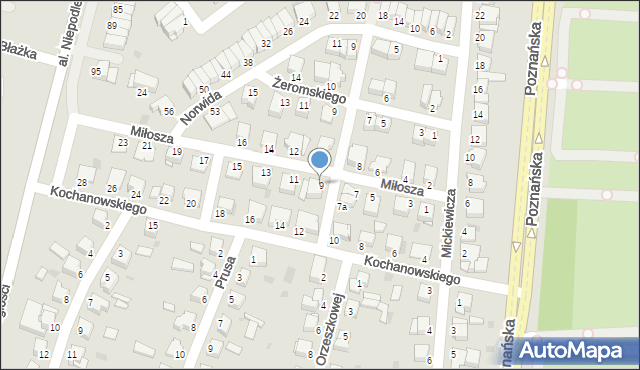 Inowrocław, Miłosza Czesława, 9, mapa Inowrocławia