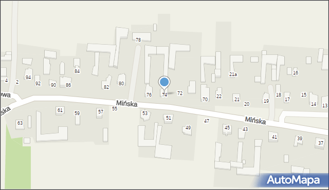 Jakubów, Mińska, 74, mapa Jakubów