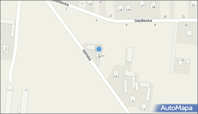 Jakubów, Mińska, 8, mapa Jakubów