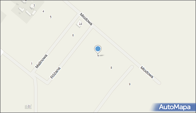 Jamielnik, Miodowa, 7, mapa Jamielnik