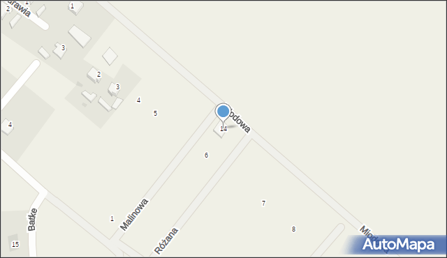 Jamielnik, Miodowa, 14, mapa Jamielnik