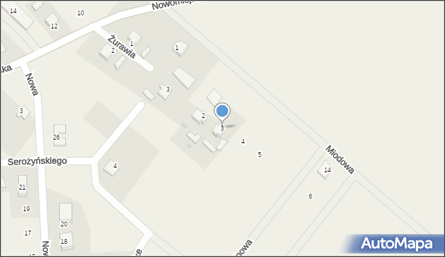 Jamielnik, Miodowa, 3, mapa Jamielnik