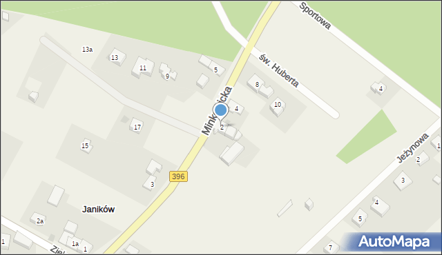 Janików, Minkowicka, 2, mapa Janików
