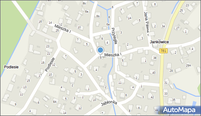 Jankowice, Mieszka I, 3, mapa Jankowice