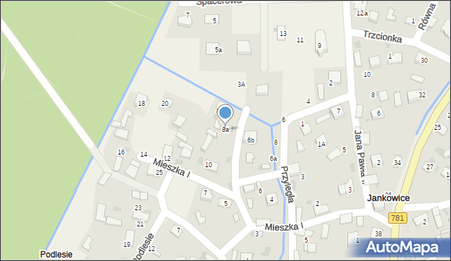Jankowice, Mieszka I, 8a, mapa Jankowice