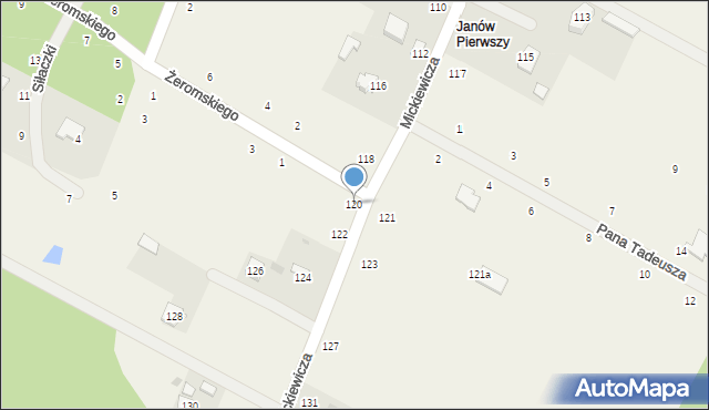 Janów, Mickiewicza Adama, 120, mapa Janów