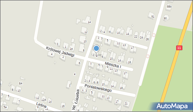 Jarocin, Mieszka I, 4, mapa Jarocin