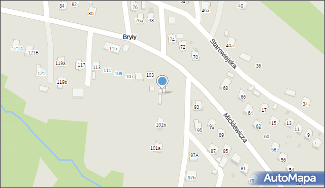 Jasło, Mickiewicza Adama, 101C, mapa Jasła