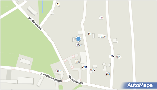 Jasło, Mickiewicza Adama, 104, mapa Jasła