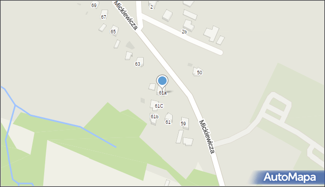 Jasło, Mickiewicza Adama, 61a, mapa Jasła