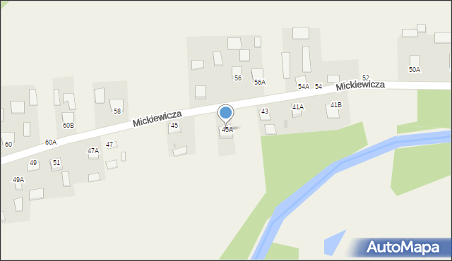 Jastkowice, Mickiewicza Adama, 45A, mapa Jastkowice