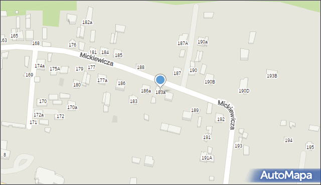 Jastrząb, Mickiewicza Adama, 183a, mapa Jastrząb