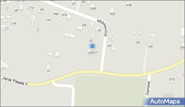 Jastrząb, Mickiewicza Adama, 192a, mapa Jastrząb