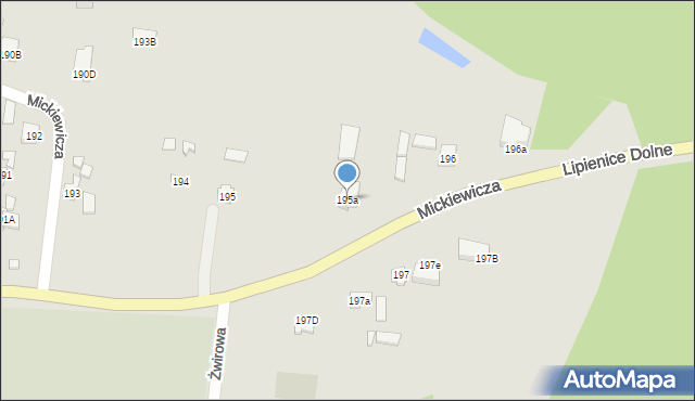 Jastrząb, Mickiewicza Adama, 195a, mapa Jastrząb