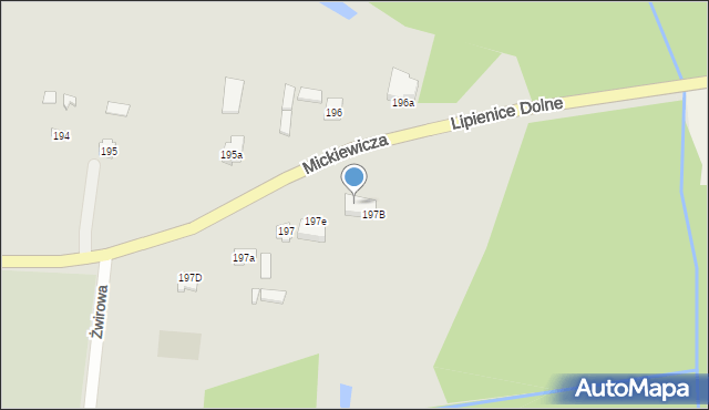 Jastrząb, Mickiewicza Adama, 197C, mapa Jastrząb