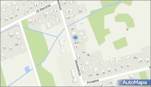 Jastrząb, Mickiewicza Adama, 10, mapa Jastrząb