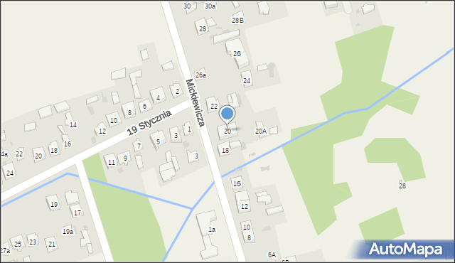Jastrząb, Mickiewicza Adama, 20, mapa Jastrząb