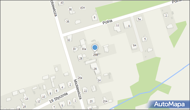 Jastrząb, Mickiewicza Adama, 28B, mapa Jastrząb