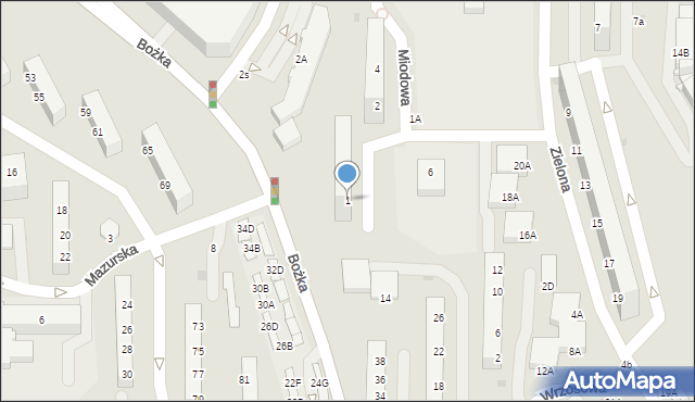 Jastrzębie-Zdrój, Miodowa, 1, mapa Jastrzębie-Zdrój