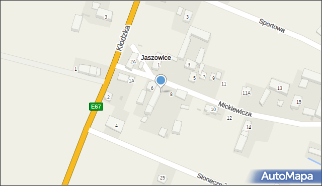 Jaszowice, Mickiewicza Adama, 8a, mapa Jaszowice