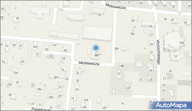 Jawiszowice, Mickiewicza Adama, 36b, mapa Jawiszowice