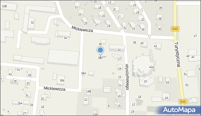 Jawiszowice, Mickiewicza Adama, 38c, mapa Jawiszowice