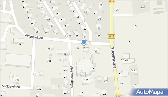 Jawiszowice, Mickiewicza Adama, 40, mapa Jawiszowice