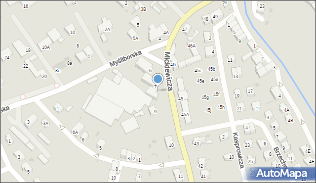 Jawor, Mickiewicza Adama, 8, mapa Jawor