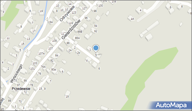 Jaworzno, Mieczyków, 3, mapa Jaworzno