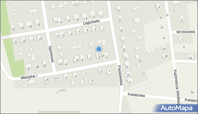 Jednorożec, Mieszka I, 4, mapa Jednorożec