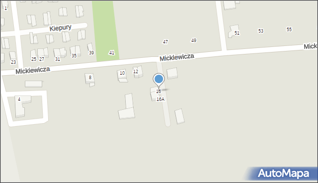 Jedwabne, Mickiewicza Adama, 16, mapa Jedwabne