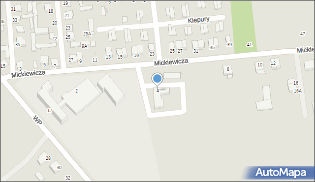 Jedwabne, Mickiewicza Adama, 4, mapa Jedwabne