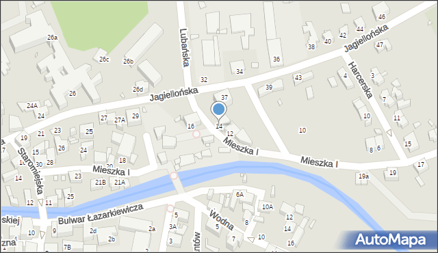 Jelenia Góra, Mieszka I, 14, mapa Jelenia Góra