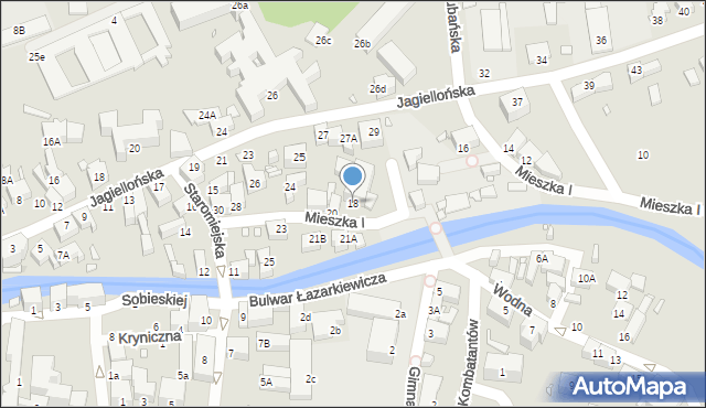 Jelenia Góra, Mieszka I, 18, mapa Jelenia Góra