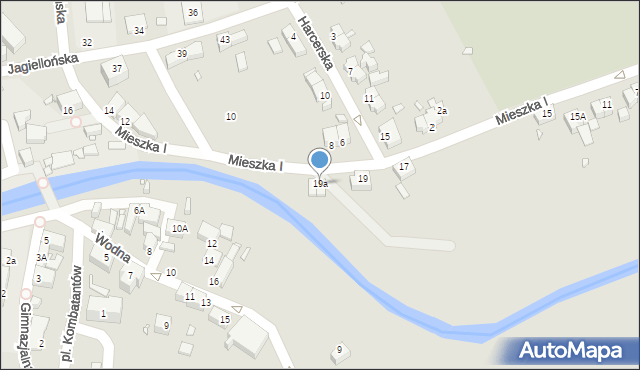 Jelenia Góra, Mieszka I, 19a, mapa Jelenia Góra