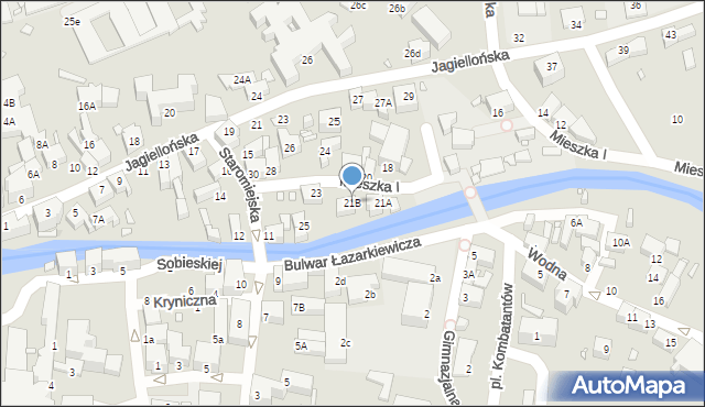 Jelenia Góra, Mieszka I, 21B, mapa Jelenia Góra