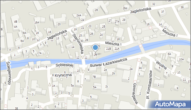 Jelenia Góra, Mieszka I, 25, mapa Jelenia Góra