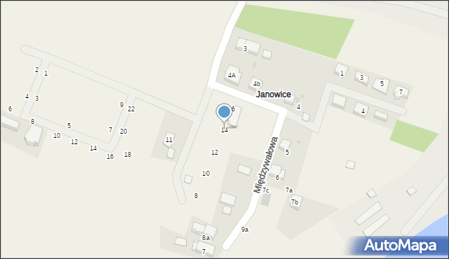 Jeszkowice, Międzywałowa, 14, mapa Jeszkowice