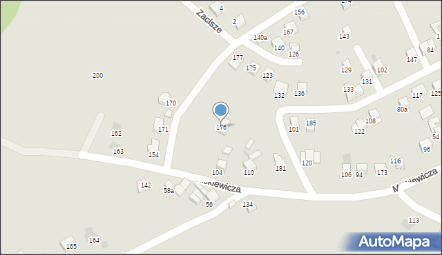 Jordanów, Mickiewicza Adama, 176, mapa Jordanów