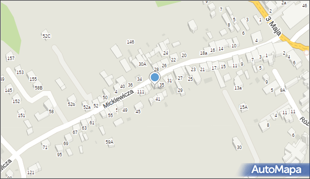 Jordanów, Mickiewicza Adama, 39, mapa Jordanów